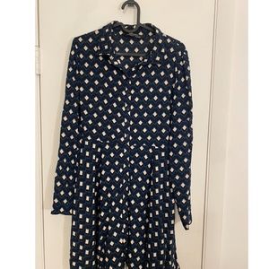ZARA Art Deco pattern Button Down Dress